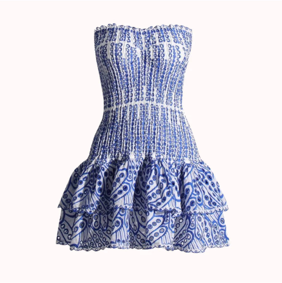 Mira - ByScandi Blue Ruffled Dress