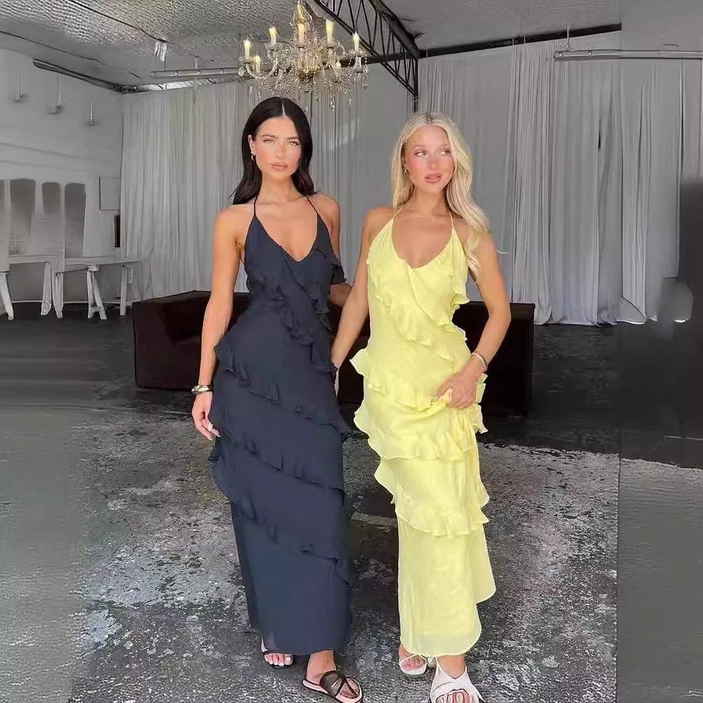 Sina - ByScandi Yellow Ruffle Dress