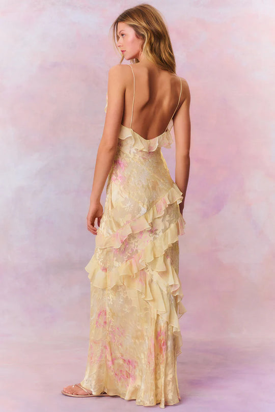 HEAVEN - Yellow Ruffle Maxi